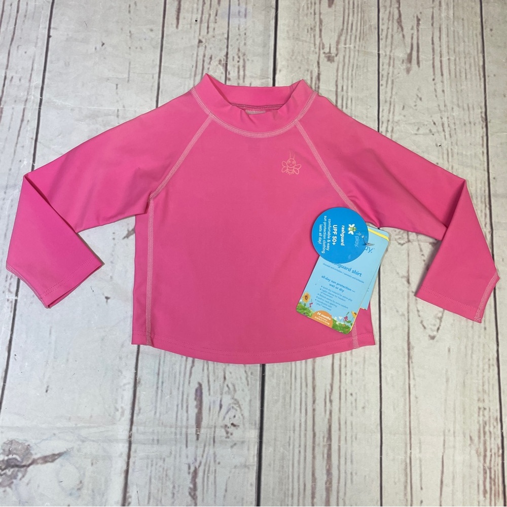 Girl’s I Play Swim Rashguard Top